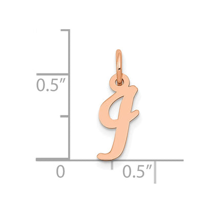 14K Rose Gold Small Script Letter I Initial Charm