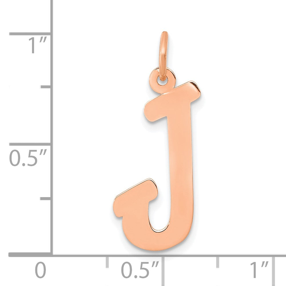 14K Rose Gold Small Script Letter J Initial Charm