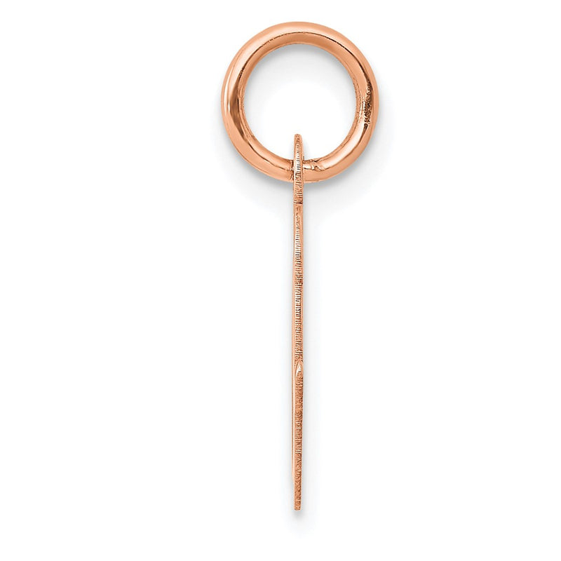 14K Rose Gold Small Script Letter O Initial Charm