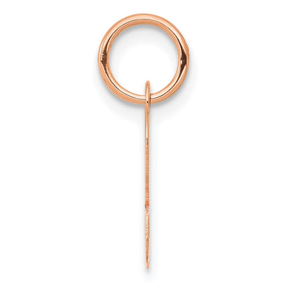14K Rose Gold Small Script Letter R Initial Charm