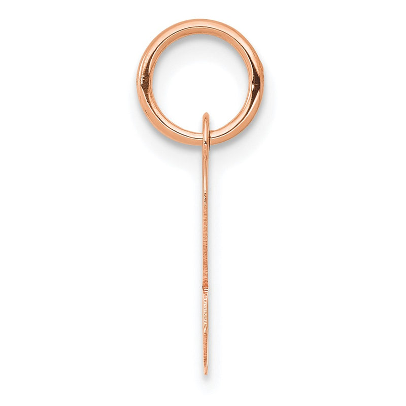 14K Rose Gold Small Script Letter R Initial Charm