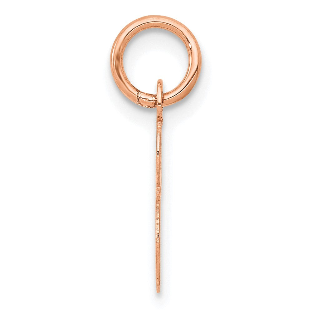 14K Rose Gold Small Script Letter S Initial Charm