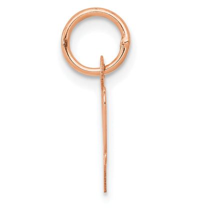 14K Rose Gold Small Script Letter W Initial Charm