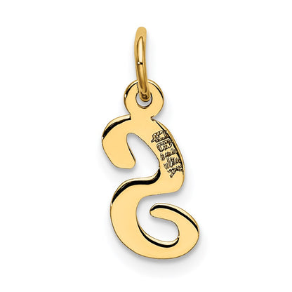 14k Yellow Gold 14k Small Script Letter S Initial Charm