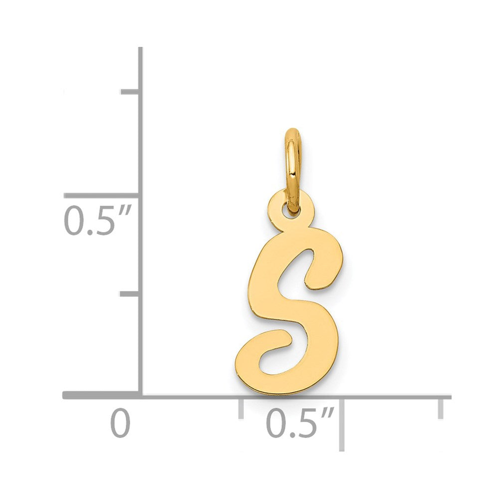 14k Yellow Gold 14k Small Script Letter S Initial Charm