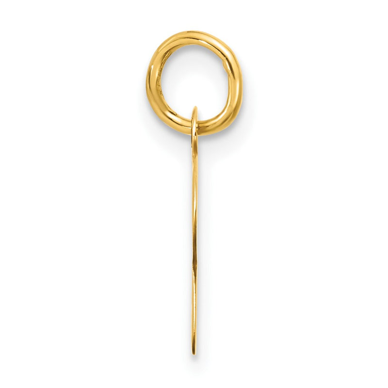 14K Yellow Gold Small Script Letter U Initial Charm