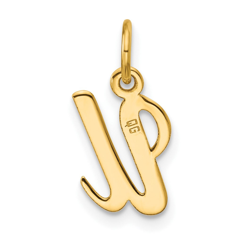 14K Yellow Gold Small Script Letter U Initial Charm