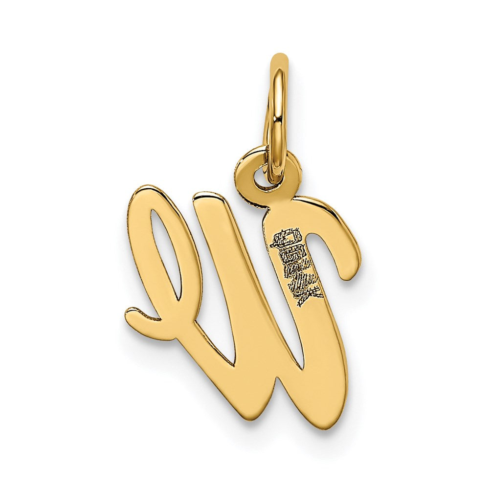 14k Yellow Gold 14k Small Script Letter W Initial Charm