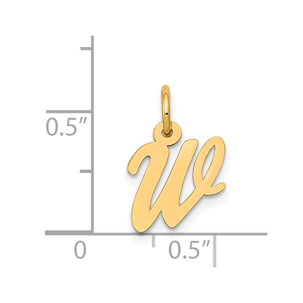 14k Yellow Gold 14k Small Script Letter W Initial Charm
