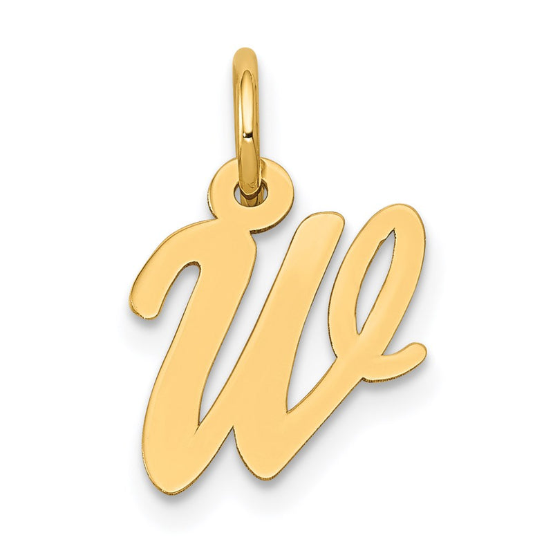 14k Yellow Gold 14k Small Script Letter W Initial Charm