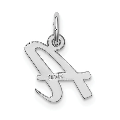 14k White Gold 14k White Gold Small Script Letter A Initial Charm