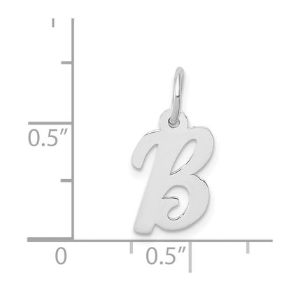 14k White Gold 14k White Gold Small Script Letter B Initial Charm