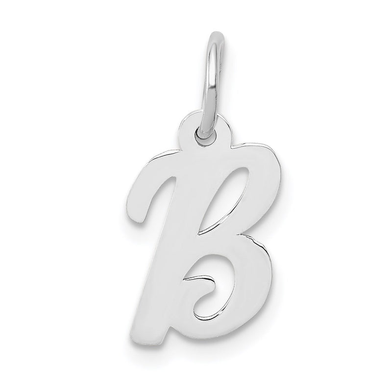 14k White Gold 14k White Gold Small Script Letter B Initial Charm