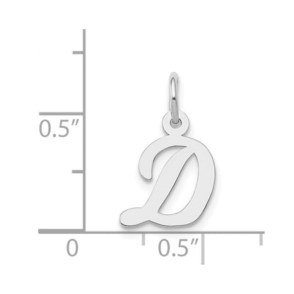 14k White Gold 14k White Gold Small Script Letter D Initial Charm