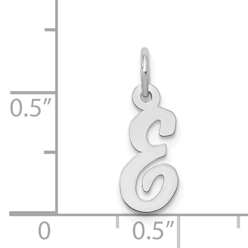 14k White Gold 14k White Gold Small Script Letter E Initial Charm