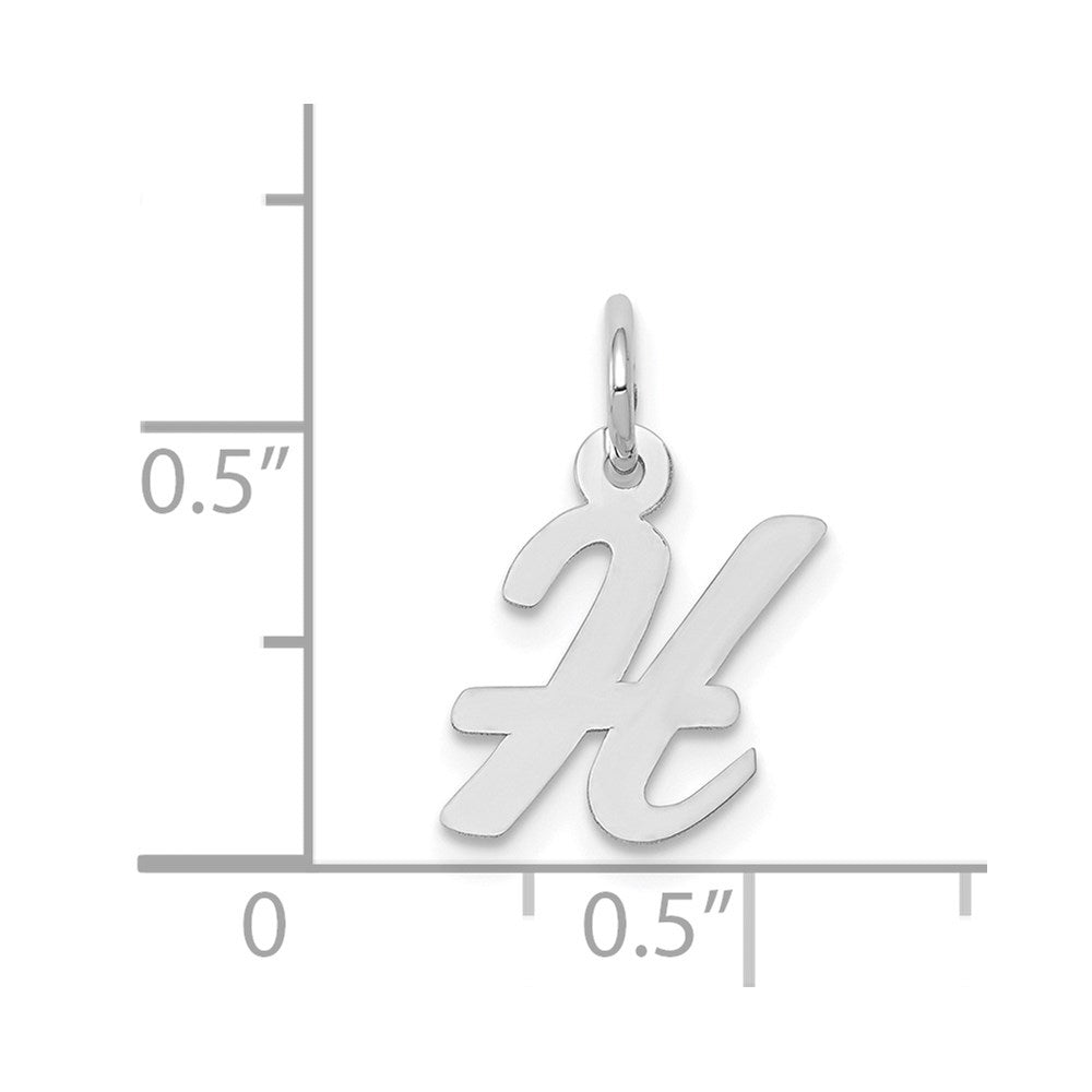 14k White Gold 14k White Gold Small Script Letter H Initial Charm