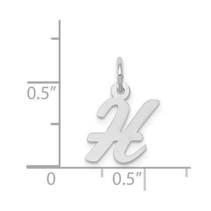 14k White Gold 14k White Gold Small Script Letter H Initial Charm