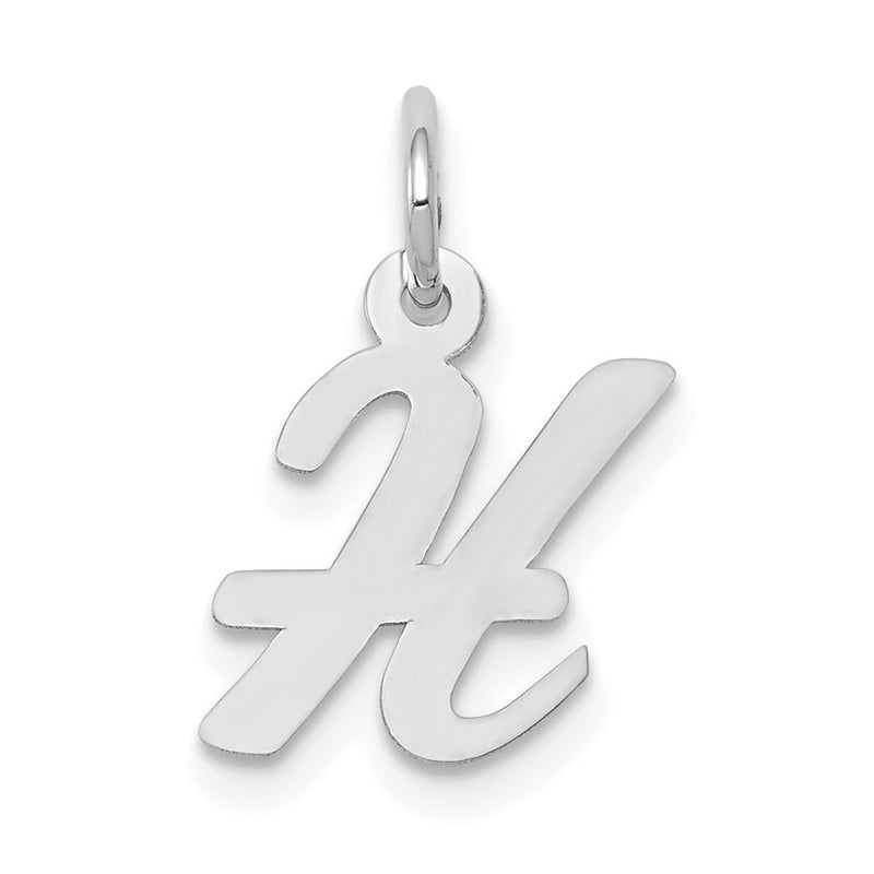 14k White Gold 14k White Gold Small Script Letter H Initial Charm