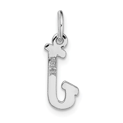 14k White Gold 14k White Gold Small Script Letter J Initial Charm