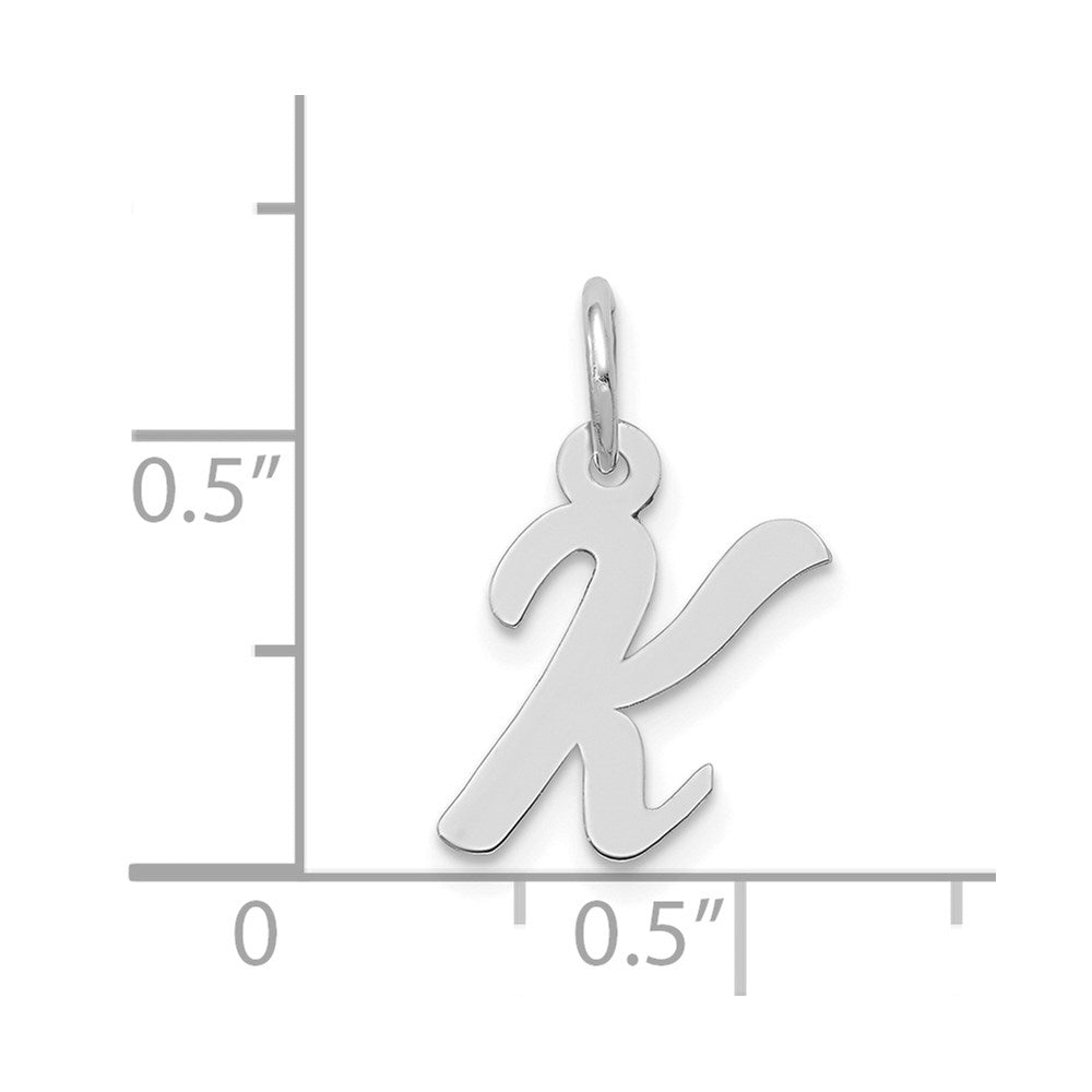 14k White Gold 14k White Gold Small Script Letter K Initial Charm