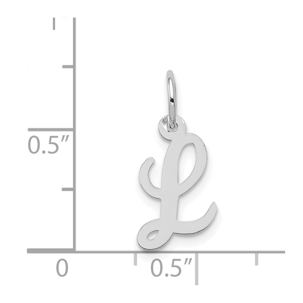 14k White Gold 14k White Gold Small Script Letter L Initial Charm