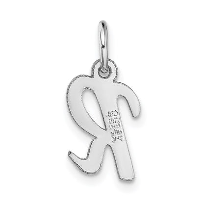 14k White Gold 14k White Gold Small Script Letter R Initial Charm