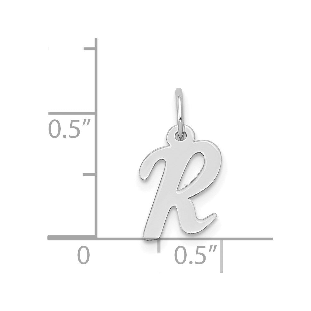 14k White Gold 14k White Gold Small Script Letter R Initial Charm