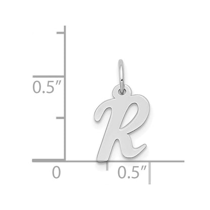 14k White Gold 14k White Gold Small Script Letter R Initial Charm