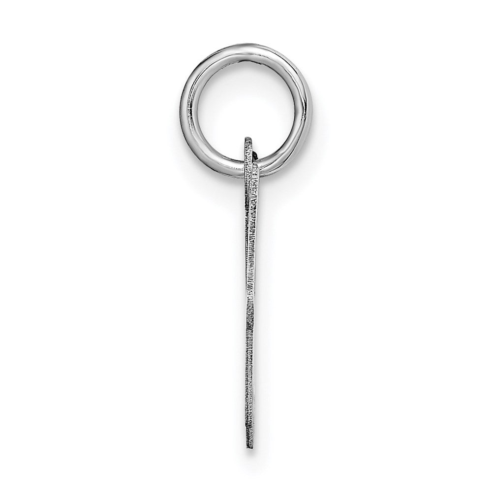 14k White Gold 14k White Gold Small Script Letter W Initial Charm