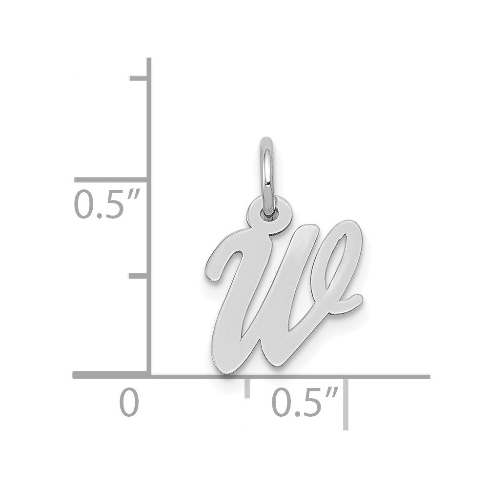 14k White Gold 14k White Gold Small Script Letter W Initial Charm