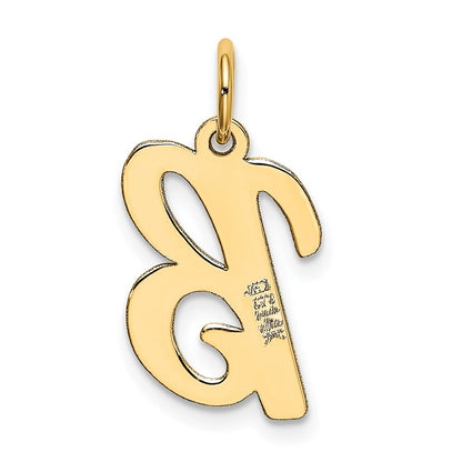 14k Yellow Gold 14k Medium Script Letter B Initial Charm