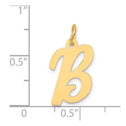14k Yellow Gold 14k Medium Script Letter B Initial Charm
