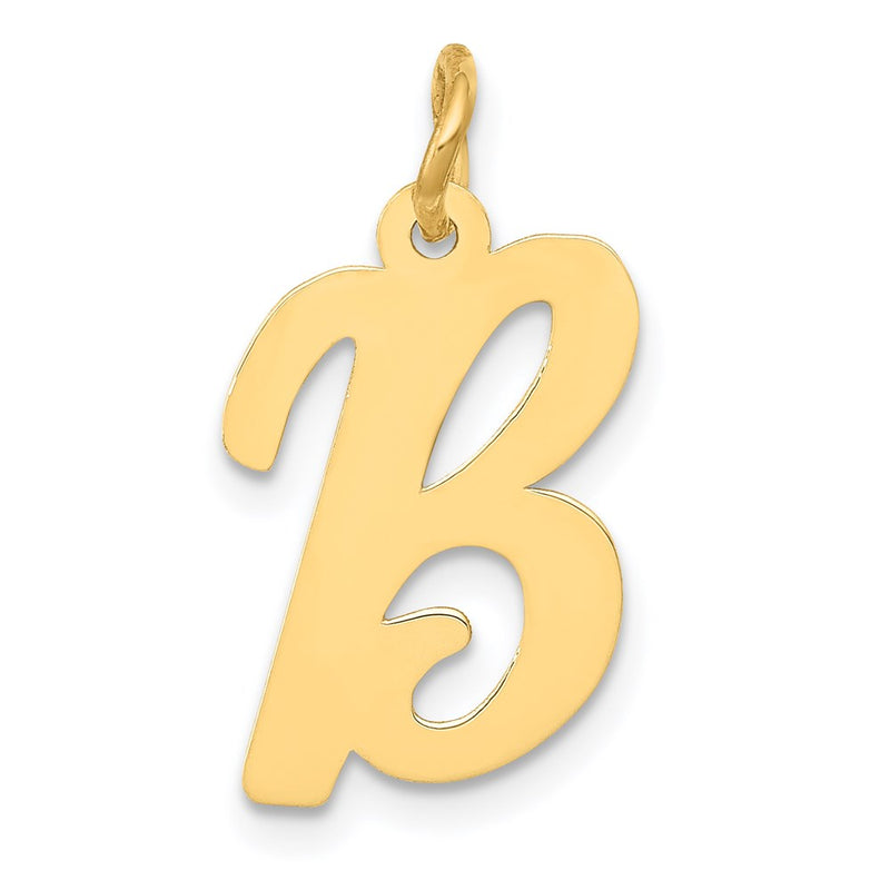 14k Yellow Gold 14k Medium Script Letter B Initial Charm