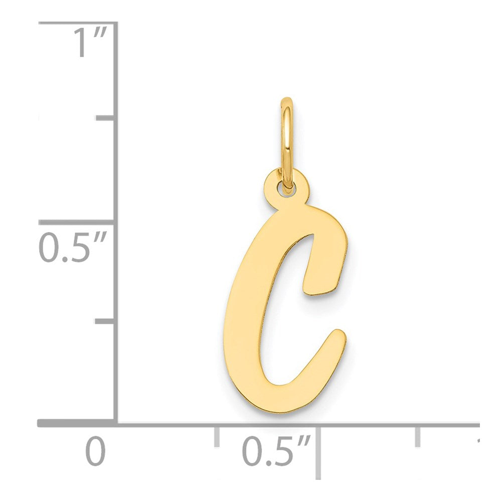 14k Yellow Gold 14k Medium Script Letter C Initial Charm