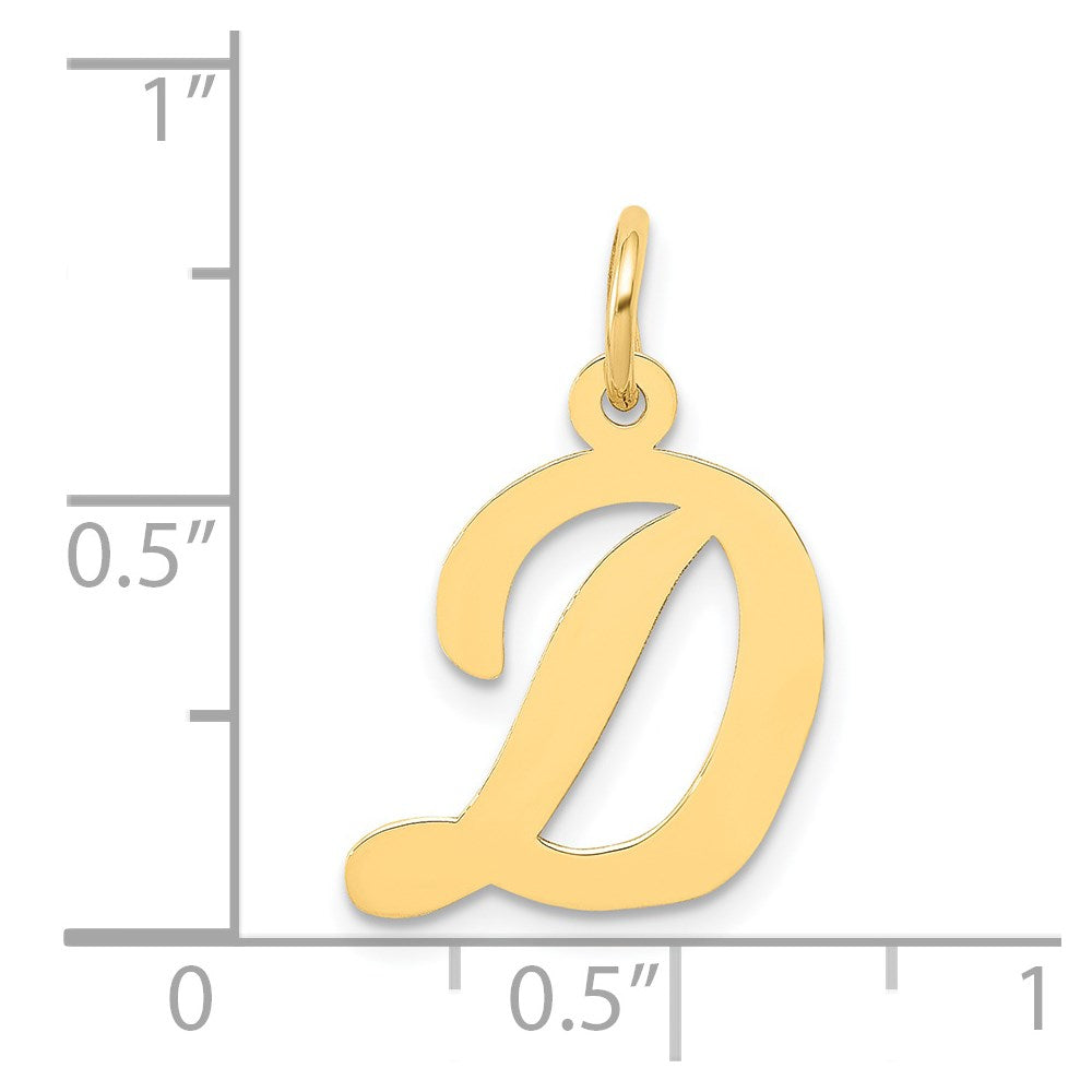 14k Yellow Gold 14k Medium Script Letter D Initial Charm