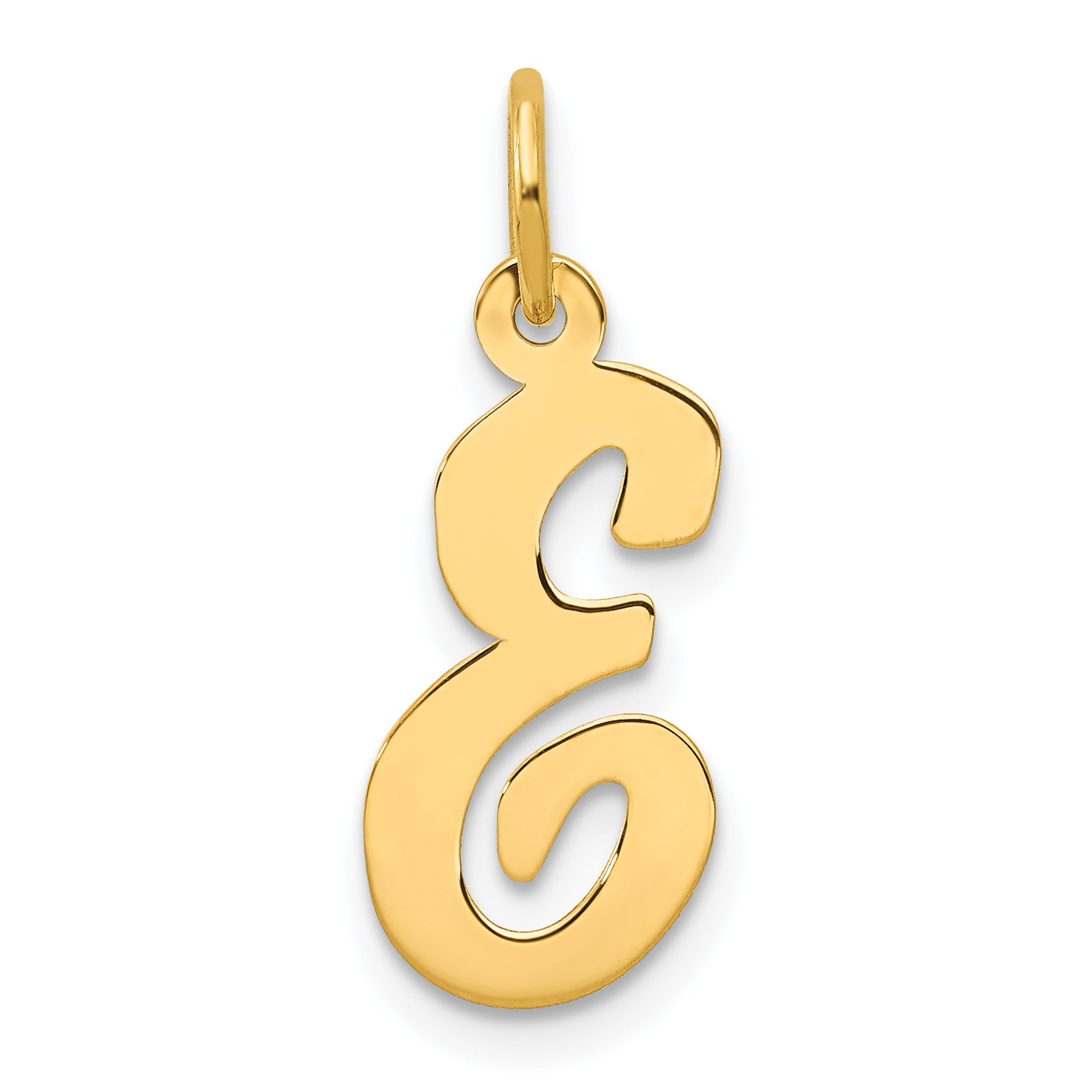 14k Yellow Gold 14k Medium Script Letter E Initial Charm