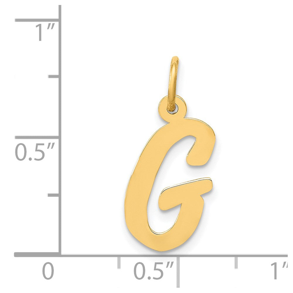 14k Yellow Gold 14k Medium Script Letter G Initial Charm
