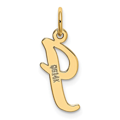 14k Yellow Gold 14k Medium Script Letter I Initial Charm
