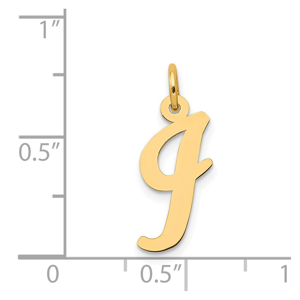 14k Yellow Gold 14k Medium Script Letter I Initial Charm