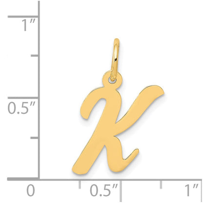 14k Yellow Gold 14k Medium Script Letter K Initial Charm
