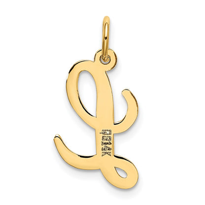 14k Yellow Gold 14k Medium Script Letter L Initial Charm
