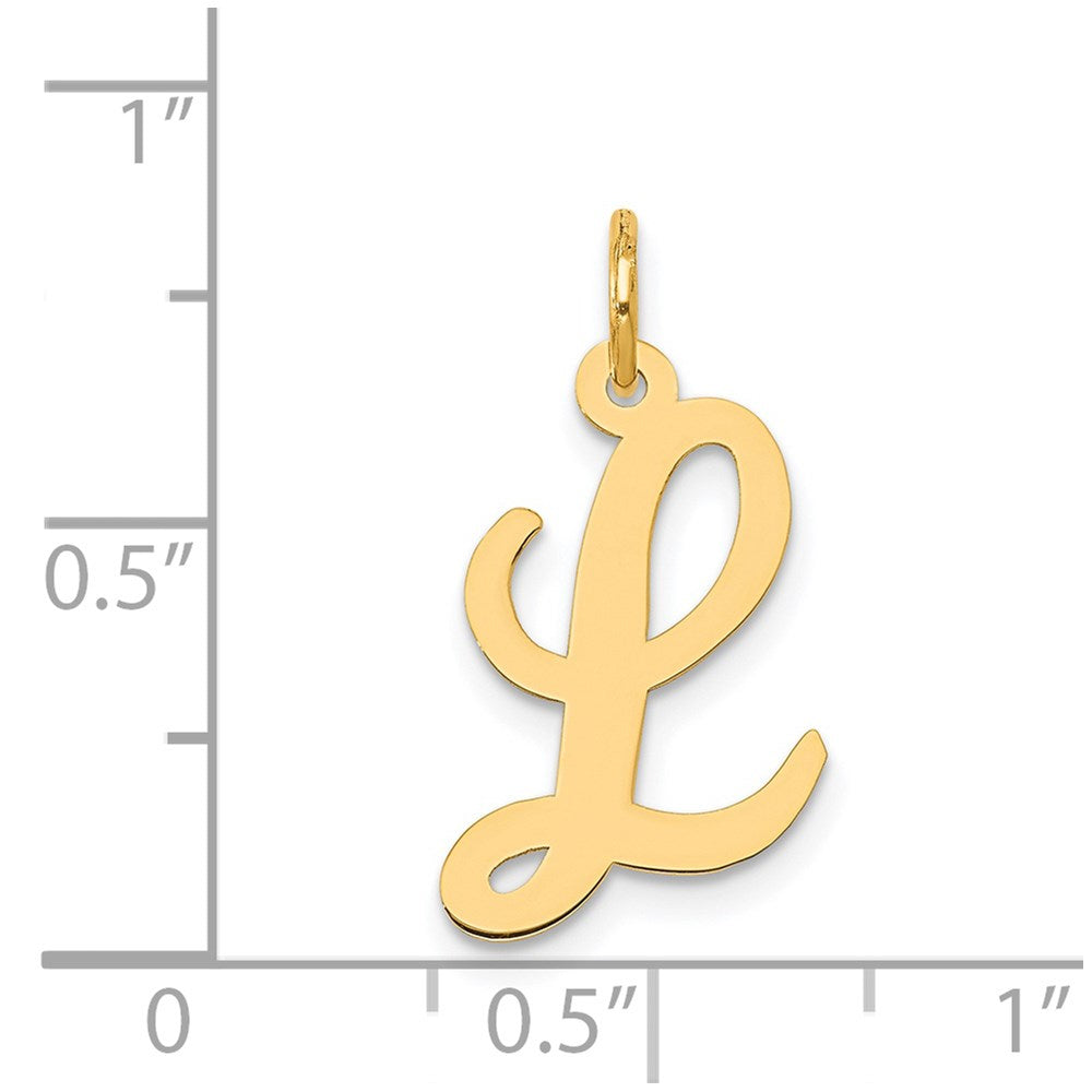 14k Yellow Gold 14k Medium Script Letter L Initial Charm