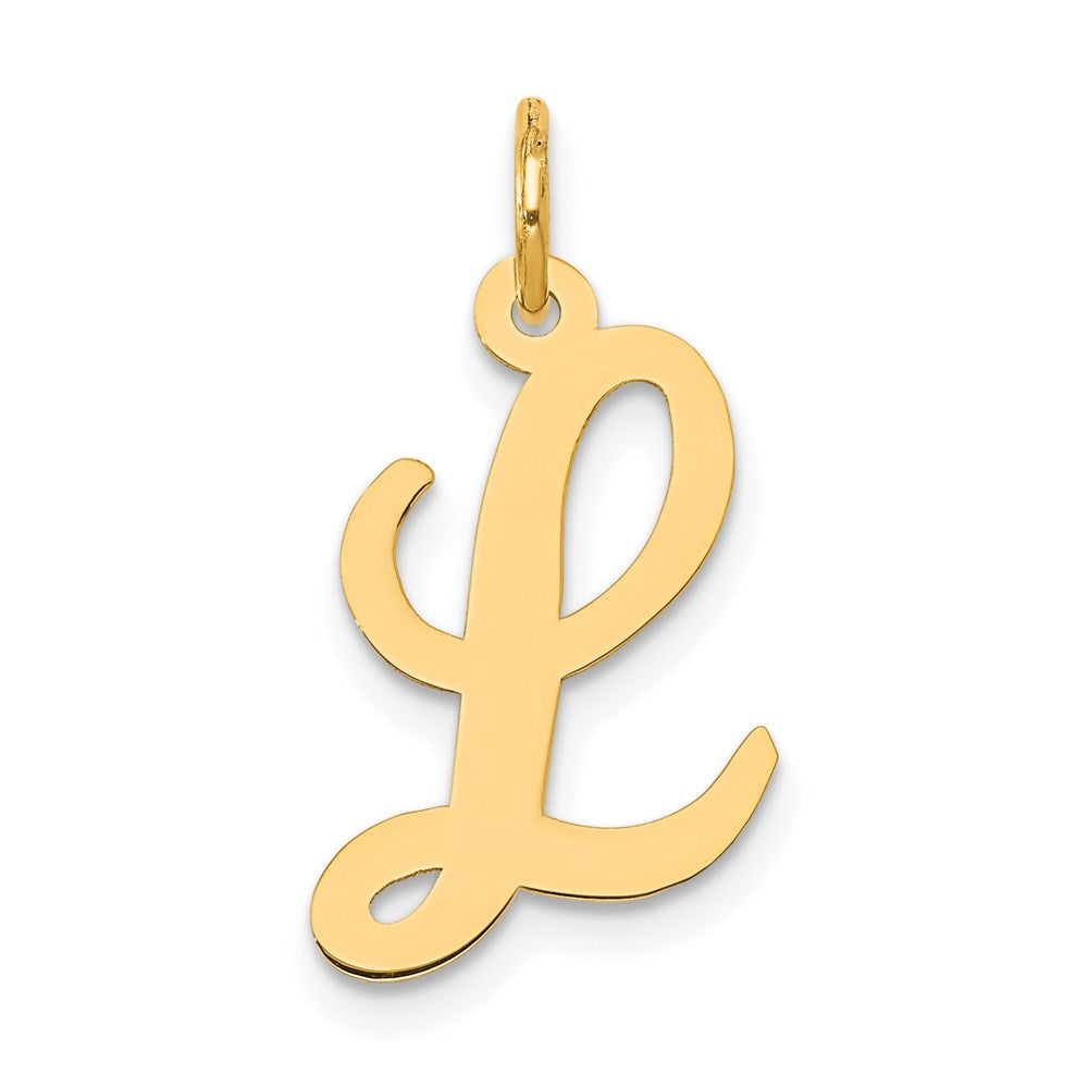 14k Yellow Gold 14k Medium Script Letter L Initial Charm