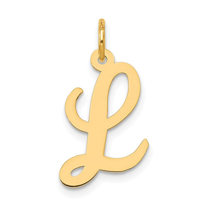14k Yellow Gold 14k Medium Script Letter L Initial Charm
