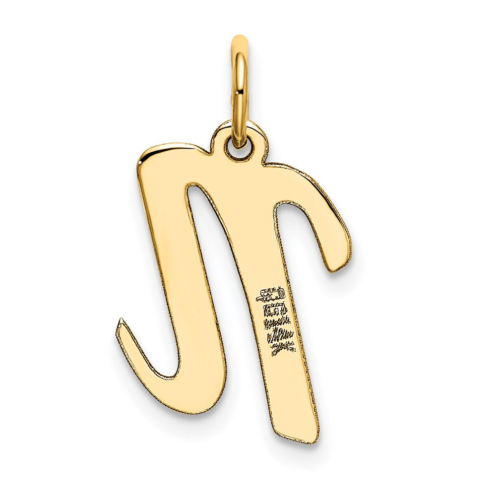 14k Yellow Gold 14k Medium Script Letter N Initial Charm