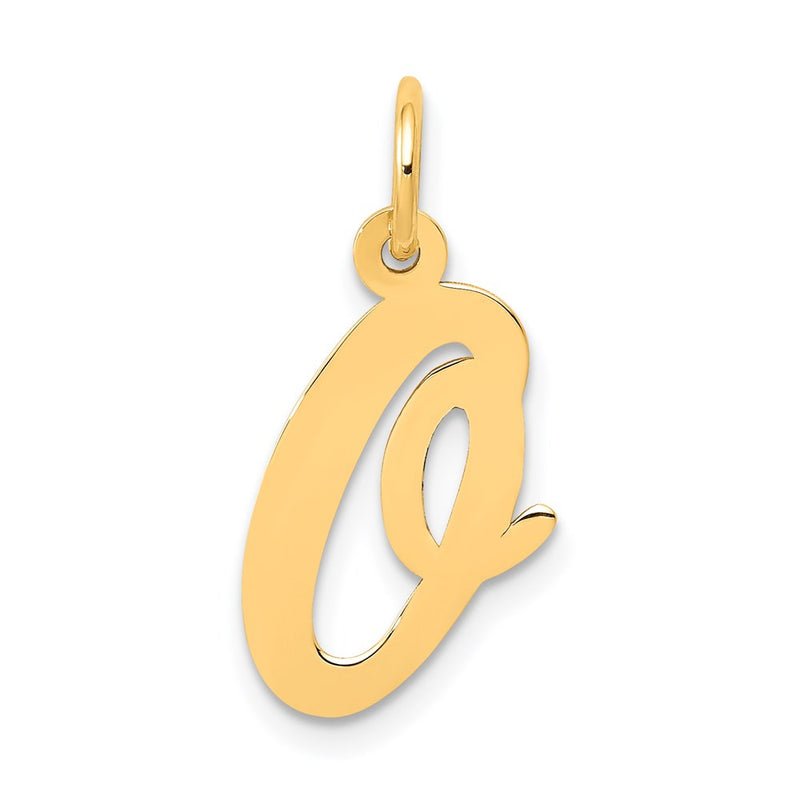 14k Yellow Gold 14k Medium Script Letter O Initial Charm