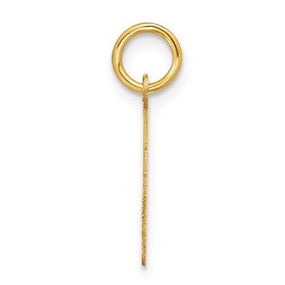 14K Yellow Gold Medium Script Letter Q Initial Charm
