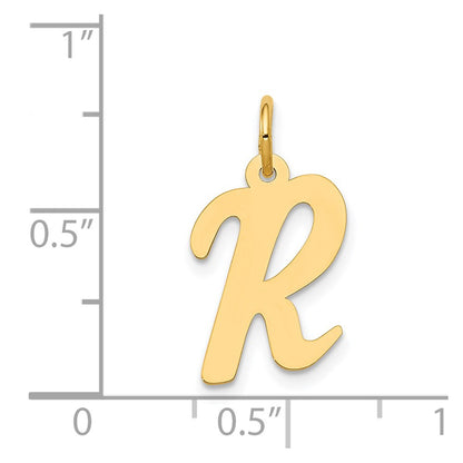 14k Yellow Gold 14k Medium Script Letter R Initial Charm