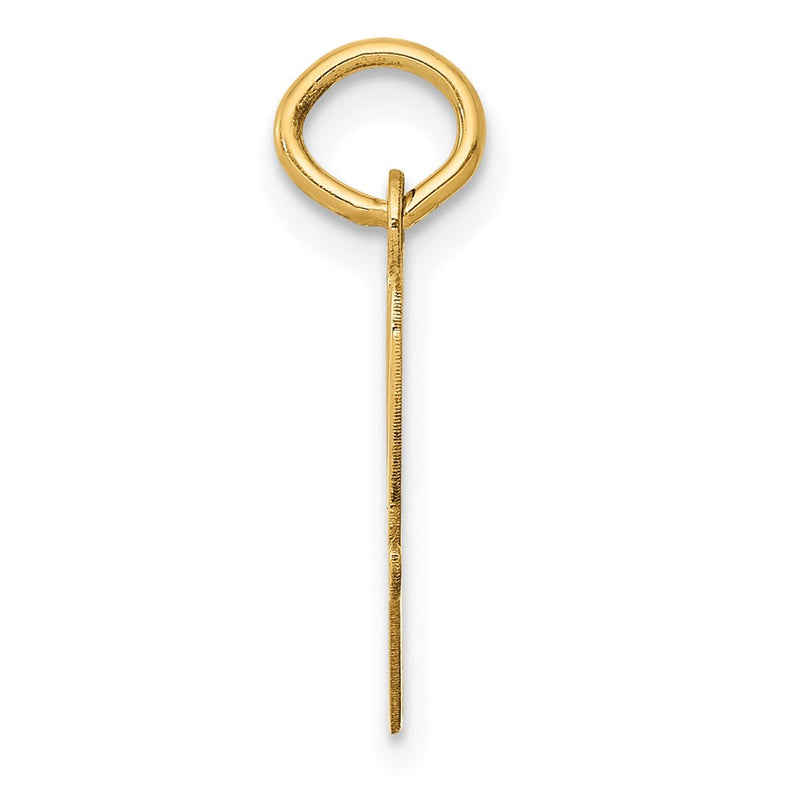 14K Yellow Gold Medium Script Letter W Initial Charm