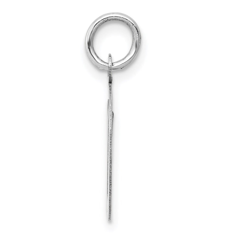 14k White Gold 14k White Gold Medium Script Letter D Initial Charm